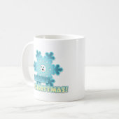 Weihnachtsschneeflocke Kaffeetasse (Vorderseite Links)