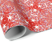Weihnachtsschneeflocke Luxuspattern Rot Geschenkpapier (Rolleneckpunkt)