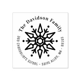 Weihnachtsschneeflocke Moderne Rücksendeadresse Gummistempel