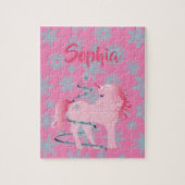 Weihnachtsschneeflocke Niedlich Einhorn Rosa Puzzle (Vertikal)