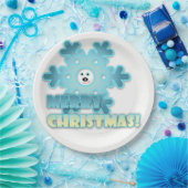 Weihnachtsschneeflocke Pappteller (Party)
