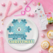 Weihnachtsschneeflocke Pappteller (Party)