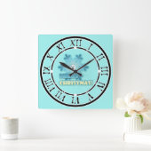 Weihnachtsschneeflocke Quadratische Wanduhr (Zuhause)