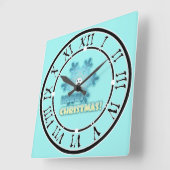 Weihnachtsschneeflocke Quadratische Wanduhr (Winkel)