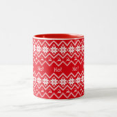 Weihnachtsschneeflocke Rentier Ho Ho Ho Zweifarbige Tasse (Mittel)