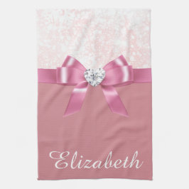 Weihnachtsschneeflocke Rosa Glossarmatur und Diama Geschirrtuch