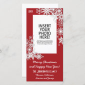 Weihnachtsschneeflocke - Rot Feiertagskarte (Vorne/Hinten)