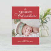 Weihnachtsschneeflocke | Rot Feiertagskarte (Stehend Vorderseite)