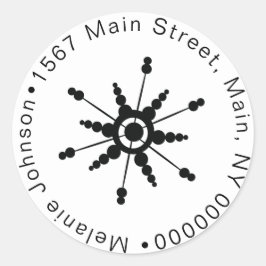 Weihnachtsschneeflocke Schwarz-weiße Familie Runder Aufkleber