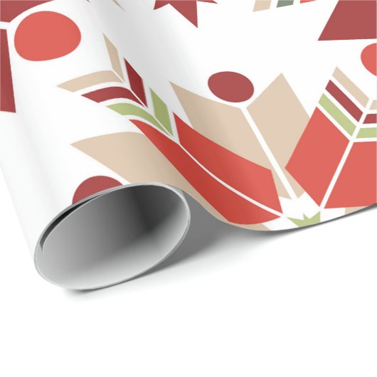 Weihnachtsschneeflocke-Skandinaviermuster Geschenkpapier (Rolleneckpunkt)