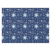 Weihnachtsschneeflocke-skandinavisches tiefes Blau Tischdecke (Vorderseite (Horizontal))