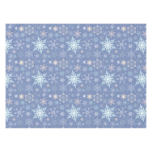 Weihnachtsschneeflocke-skandinavisches Winter-Blau Tischdecke (Vorderseite (Horizontal))