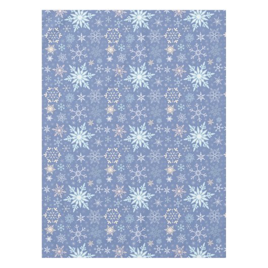 Weihnachtsschneeflocke-skandinavisches Winter-Blau Tischdecke (Vorderseite)