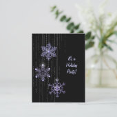 Weihnachtsschneeflocke und Diamant-Party Einladung (Stehend Vorderseite)
