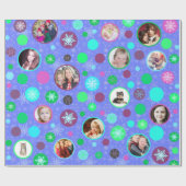 Weihnachtsschneeflocken 14 Familien-Bilder lila Geschenkpapier (Flach)