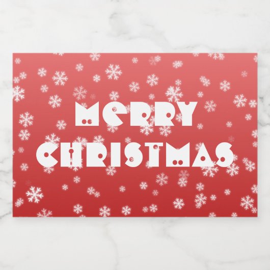 Weihnachtsschneeflocken Alkoholflaschenetikett (Einzelnes Label)