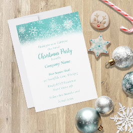 Weihnachtsschneeflocken Aquamarin Einladung
