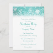 Weihnachtsschneeflocken Aquamarin Einladung (Vorderseite)
