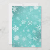 Weihnachtsschneeflocken Aquamarin Einladung (Rückseite)