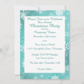 Weihnachtsschneeflocken Aquamarin Einladung (Vorderseite)