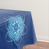 Weihnachtsschneeflocken auf blau tischdecke (Beispiel)