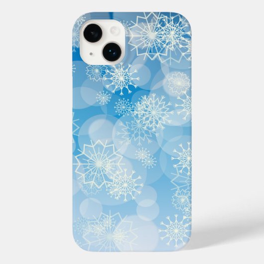 Weihnachtsschneeflocken auf blauem Hintergrund Case-Mate iPhone Hülle (Rückseite)