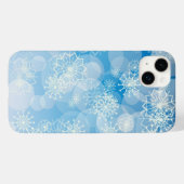 Weihnachtsschneeflocken auf blauem Hintergrund Case-Mate iPhone Hülle (Rückseite (Horizontal))