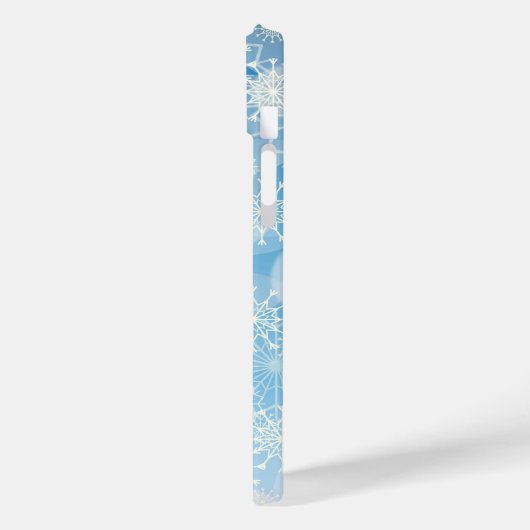 Weihnachtsschneeflocken auf blauem Hintergrund Case-Mate iPhone Hülle (Rückseite / Links)