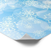 Weihnachtsschneeflocken auf blauem Hintergrund Poster (Ecke)