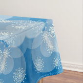 Weihnachtsschneeflocken auf blauem Hintergrund Tischdecke (Beispiel)