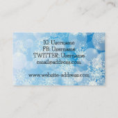 Weihnachtsschneeflocken auf blauem Hintergrund Visitenkarte (Rückseite)