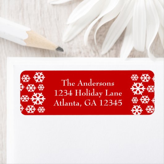 Weihnachtsschneeflocken auf der Roten Rücksendeadr (Insitu)