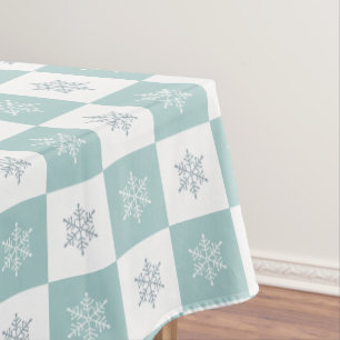 Weihnachtsschneeflocken auf Mystery Light Blue & W Tischdecke