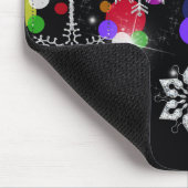 Weihnachtsschneeflocken auf schwarz mousepad (Ecke)