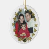 Weihnachtsschneeflocken aus Gold Keramikornament (Rechts)