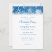 Weihnachtsschneeflocken Blau Einladung (Vorderseite)