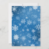 Weihnachtsschneeflocken Blau Einladung (Rückseite)