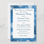 Weihnachtsschneeflocken Blau Einladung (Vorderseite)