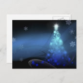Weihnachtsschneeflocken Blau Feiertagspostkarte (Vorne/Hinten)