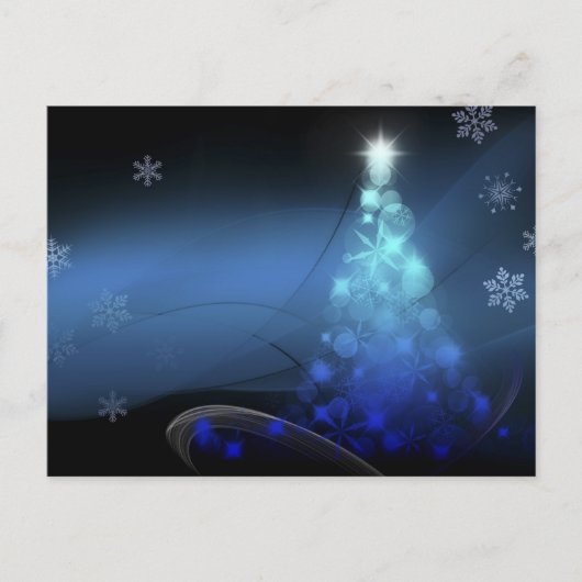 Weihnachtsschneeflocken Blau Feiertagspostkarte (Vorderseite)