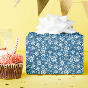 Weihnachtsschneeflocken blau geschenkpapier