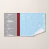 Weihnachtsschneeflocken Blau Rot Grau Badhandtuch Set (Handtuch)