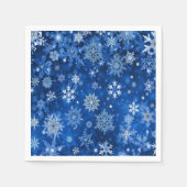 Weihnachtsschneeflocken Blau & Silberpapier Napkin Serviette (Vorderseite)