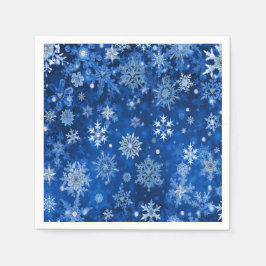 Weihnachtsschneeflocken Blau & Silberpapier Napkin Serviette