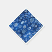 Weihnachtsschneeflocken Blau & Silberpapier Napkin Serviette (Ecke)