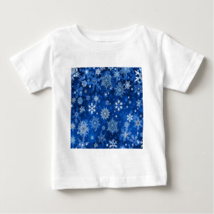 Weihnachtsschneeflocken Blau und Silber Baby T-shirt