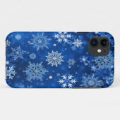 Weihnachtsschneeflocken Blau und Silber Case-Mate iPhone Hülle (Rückseite (Horizontal))