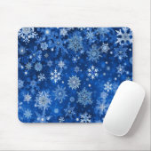 Weihnachtsschneeflocken Blau und Silber Mousepad (Mit Mouse)