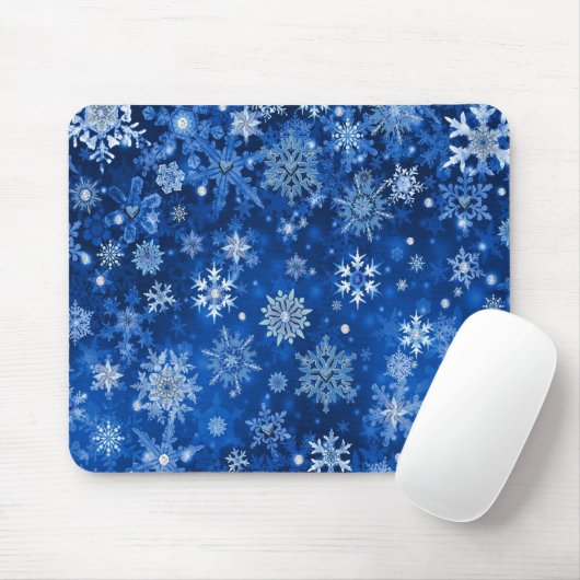 Weihnachtsschneeflocken Blau und Silber Mousepad (Mit Mouse)