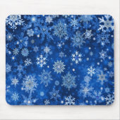 Weihnachtsschneeflocken Blau und Silber Mousepad (Vorne)